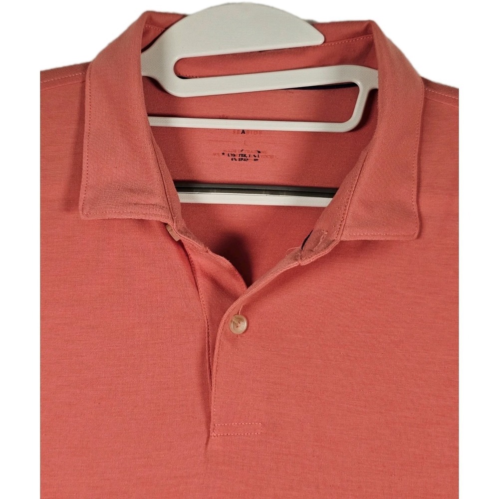 Peter Millar Seaside Wash Polo Mens Large Coral Embroidered Golf Performance